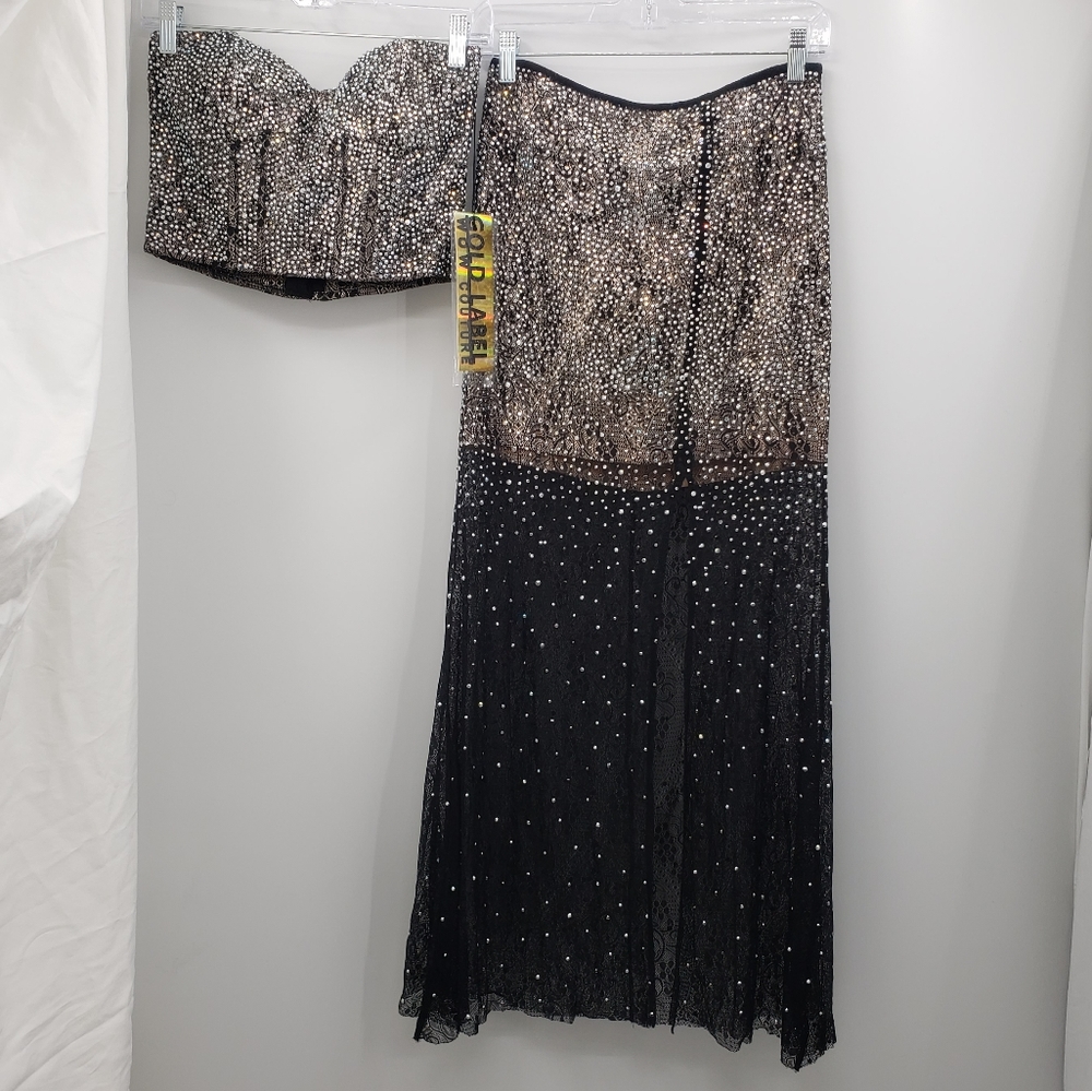 NWT COUTURE BUSTIER &SKIRT SET bling detail
